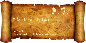 Málics Tilda névjegykártya